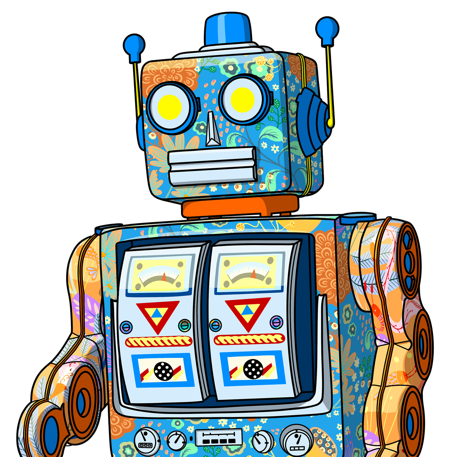 vintage tin robots