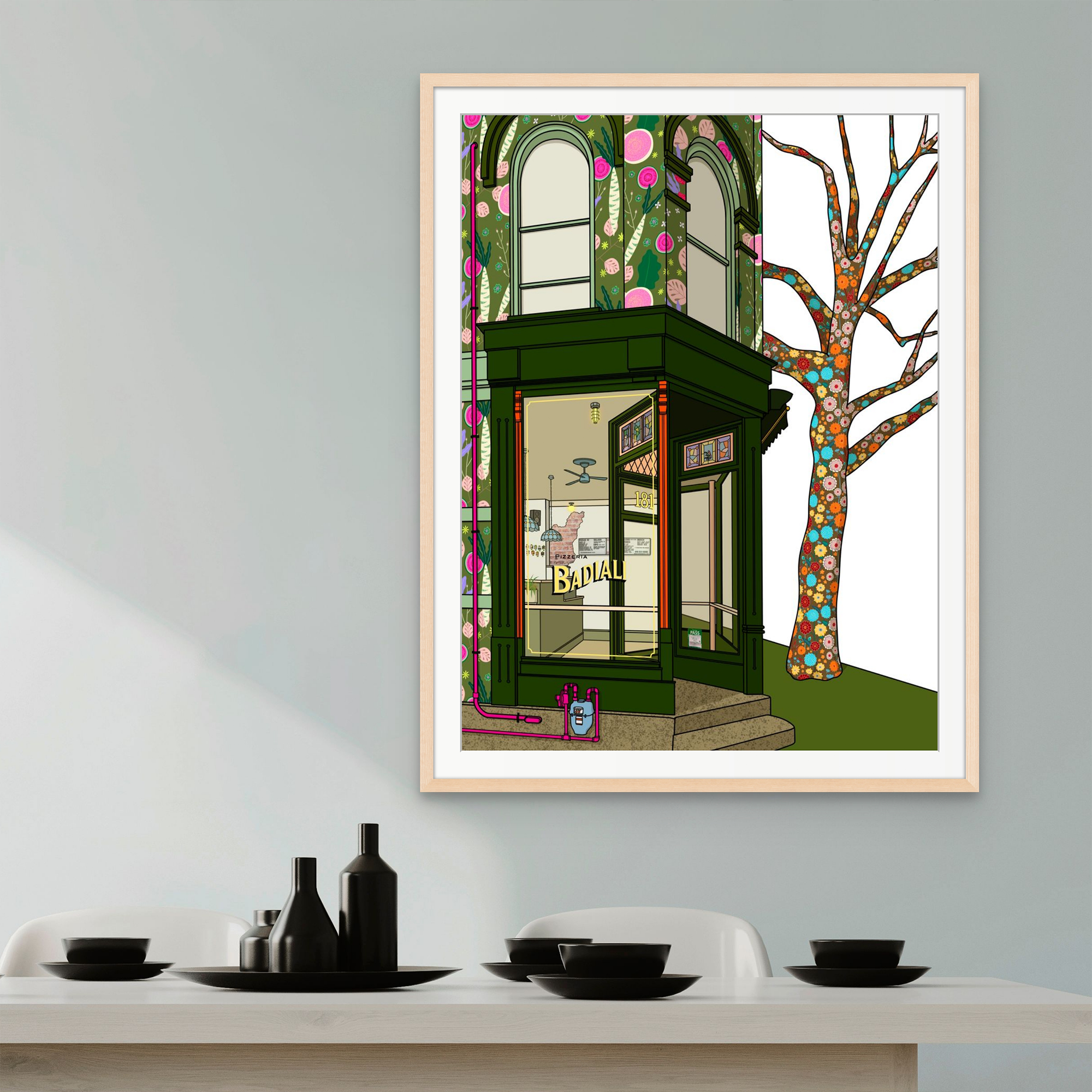 Badiali Pizzeria  - limited edition fine art print - 18" x 24"