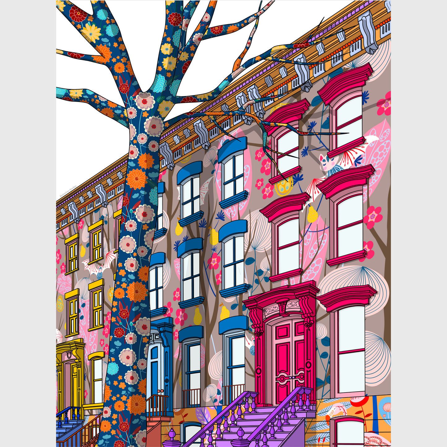 Brooklyn Brownstones  - limited edition fine art print - 18" x 24"