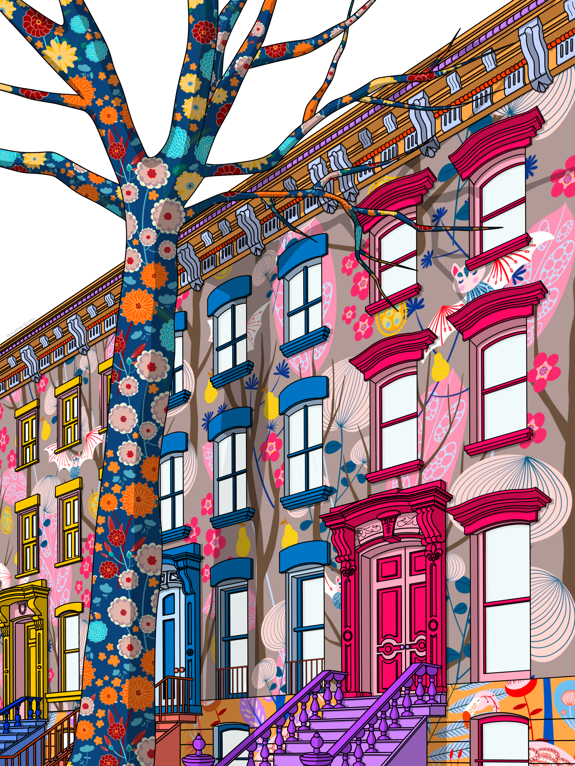 Brooklyn Brownstones  - limited edition fine art print