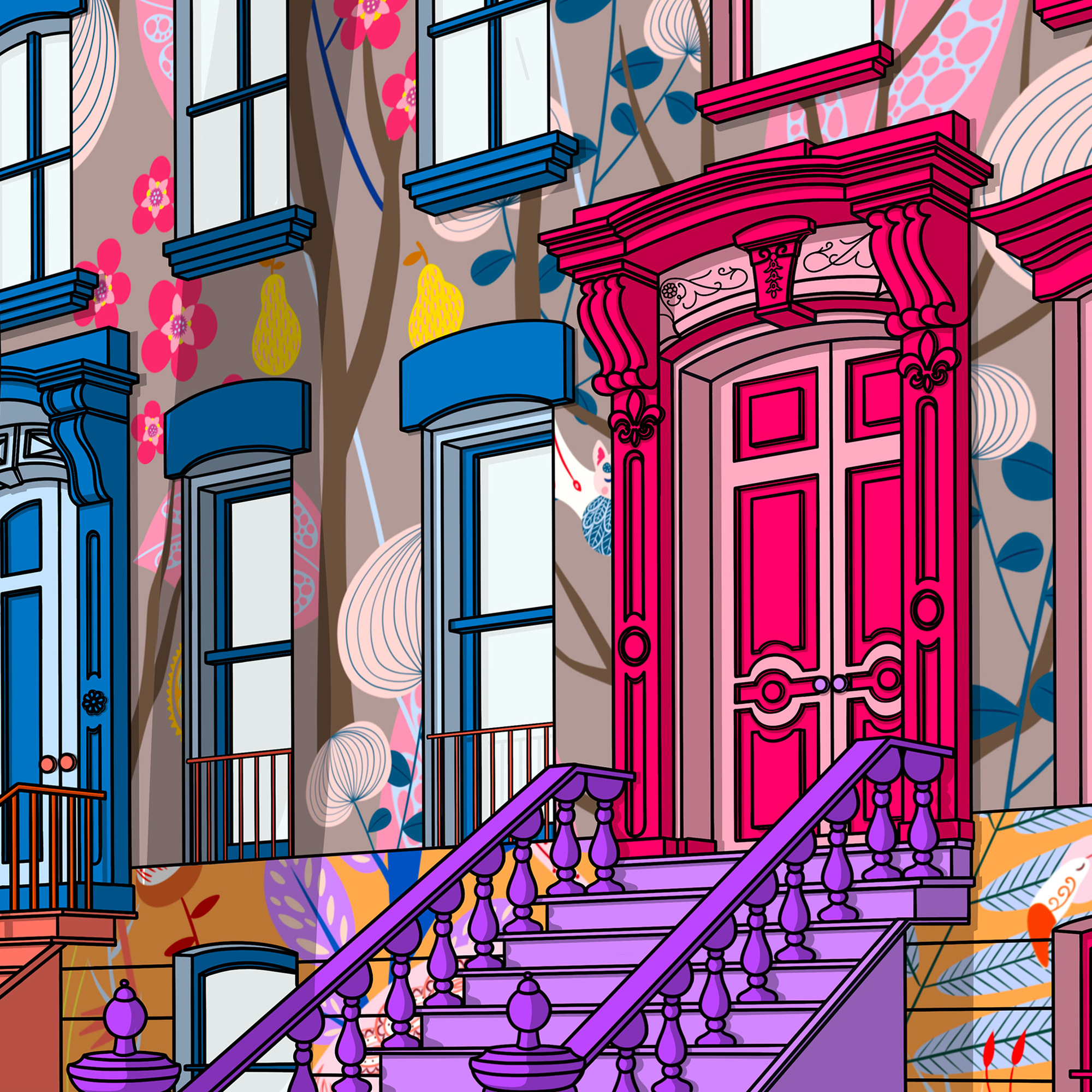 Brooklyn Brownstones  - limited edition fine art print - 18" x 24"