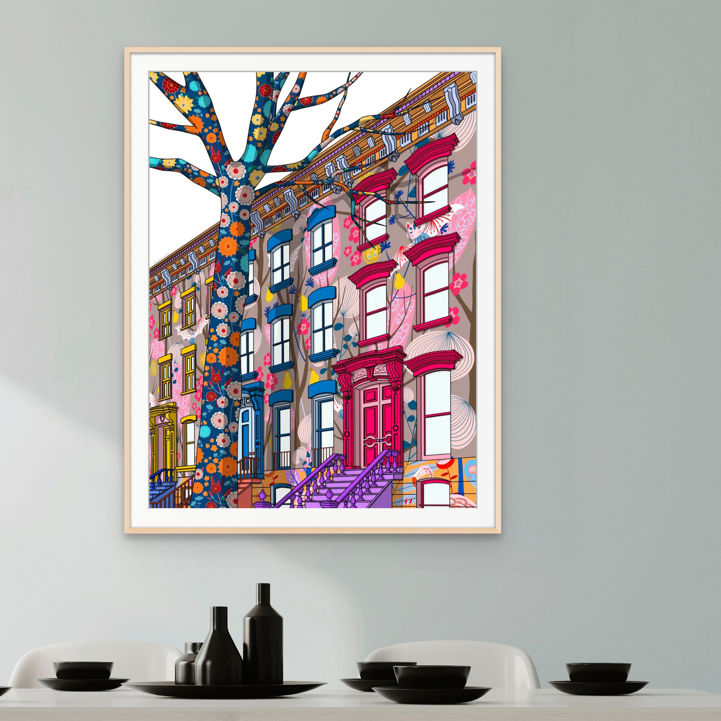 Brooklyn Brownstones  - limited edition fine art print - 18" x 24"