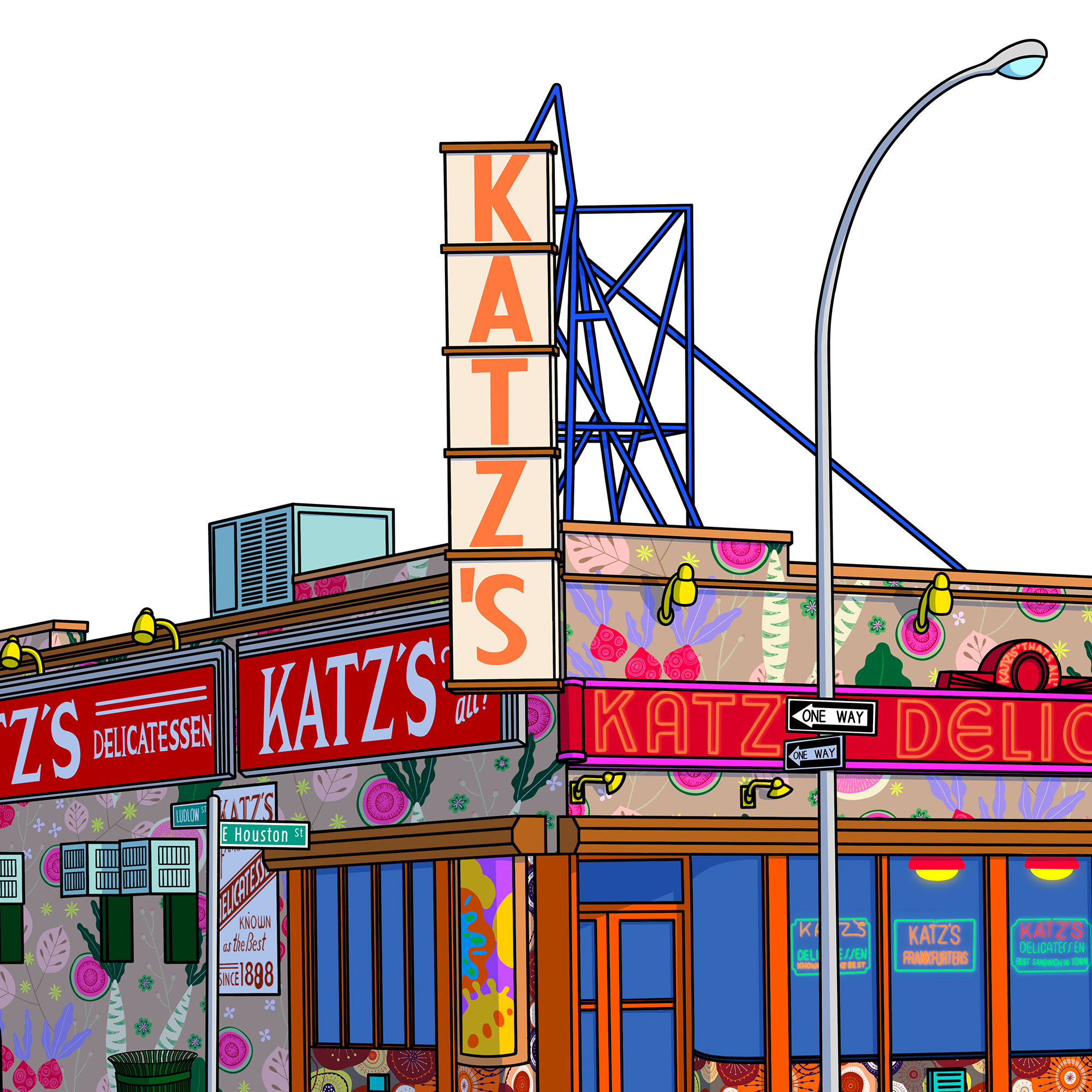 Katz's Delicatessen NYC - limited edition fine art print - 36" x 24"