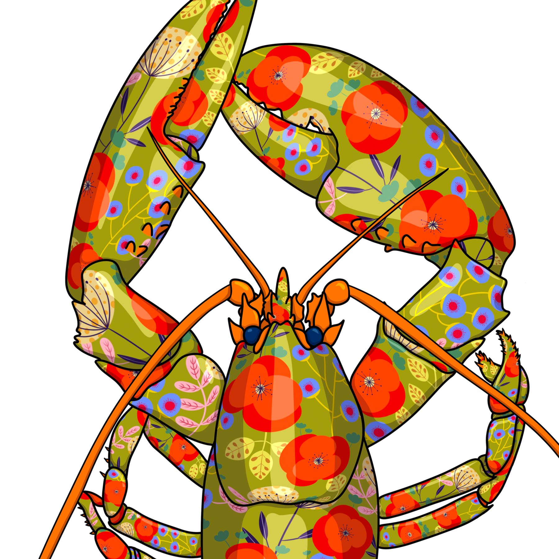 Poppy Lobster - limited edition fine art print