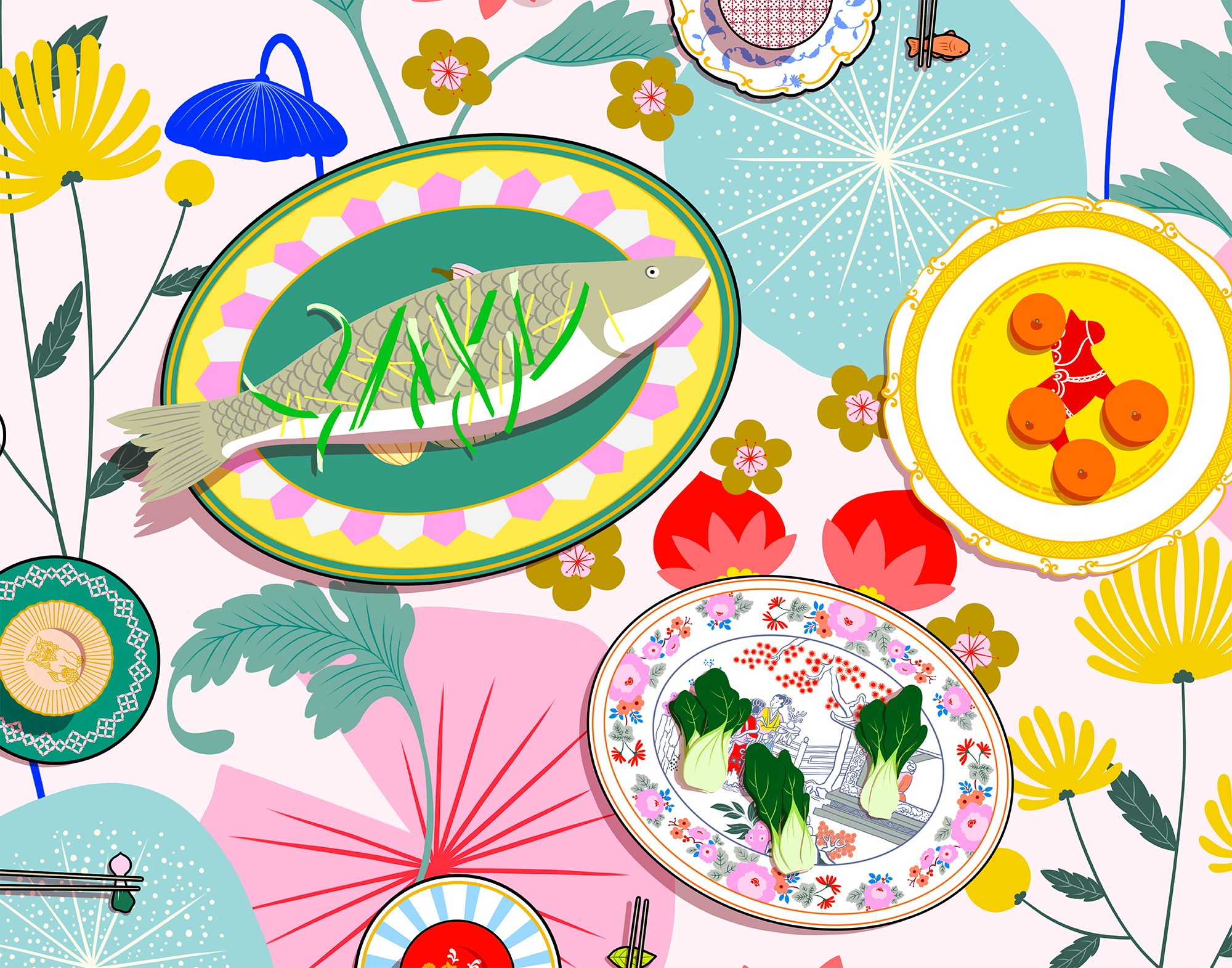 Steamed Fish and Bak Choi - limited edition fine art print