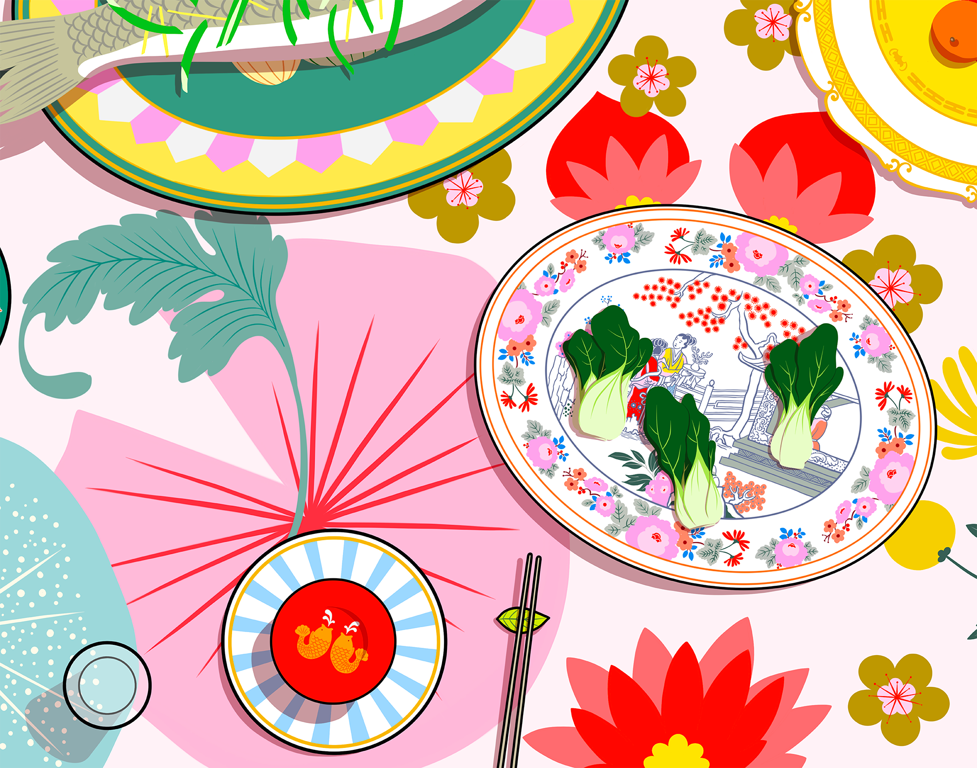 Steamed Fish and Bak Choi - limited edition fine art print